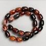 Agate Beads on thread, smooth barrel-shaped, 14x10mm, length 39cm