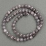 Beads on Thread Tinted Quartz (artificial acrylic) dark grey smooth sphere, diameter 6.5mm, length 40cm