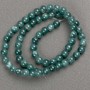 Beads on thread, Tinted Quartz (plastic/acrylic) single bead, colour Viridian smooth sphere, diameter 6.5mm, length 40cm