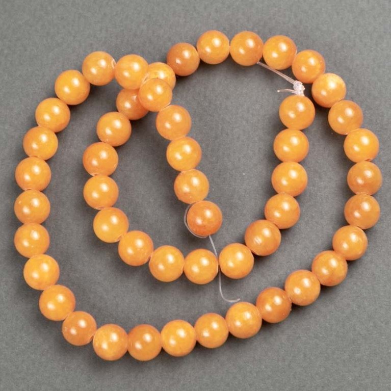 Beads on fishing line Citrine (imitation acrylic) smooth ball, diameter 8.5mm±, length 40cm±