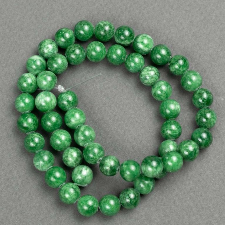 Crackle Chrysoprase Beads (plastic acrylic) on thread smooth ball, diameter 8.5mm±, length 40cm ±