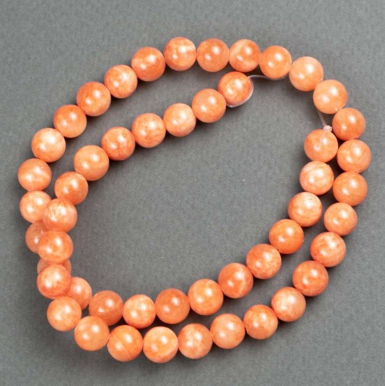 Citrine Beads on Thread (Acrylic) Smooth Round Beads, 8.5mm diameter, 40cm length