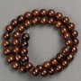 Tiger's Eye Beads (imitation acrylic) on thread, smooth sphere, diameter 8.5mm, length 41cm