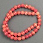 Beads Coral (plastic acrylic) on thread smooth bead, diameter 8.5mm±, length 40cm ±