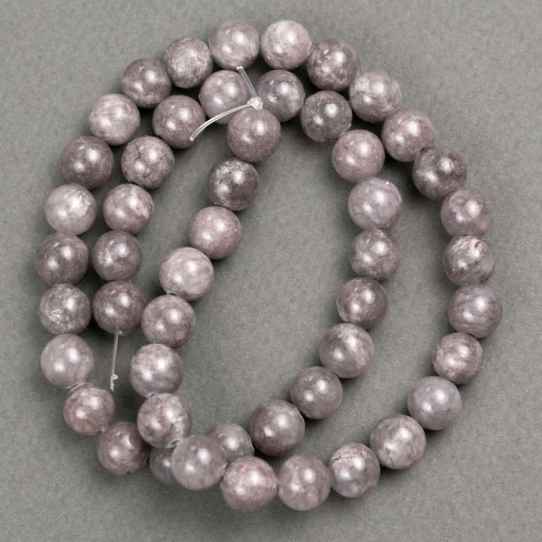 Beads on Thread Dark Grey Acrylic Faceted Round Beads 8.5 mm ±, 40 cm length