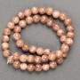Sea Sediment (Serpentine) Beads on Thread, Smooth Round 8mm dia., 40cm Length