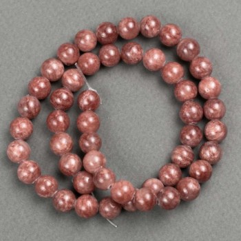 Acrylic Celestial Beads (Selenite) on a thread, smooth round bead, diameter 8.5mm ±, length 40cm ±