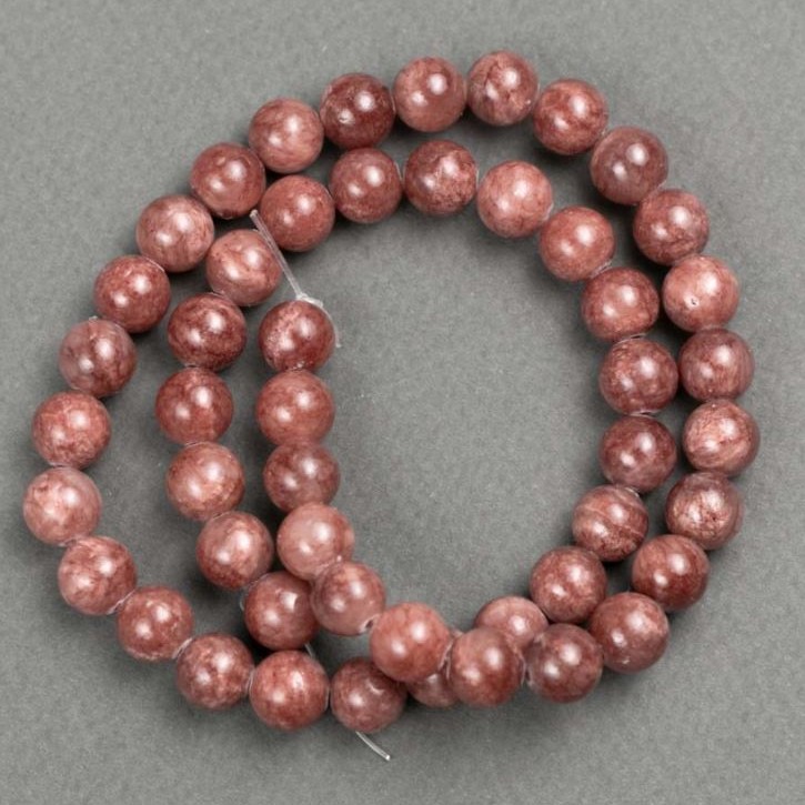Acrylic Celestial Beads (Selenite) on a thread, smooth round bead, diameter 8.5mm ±, length 40cm ±