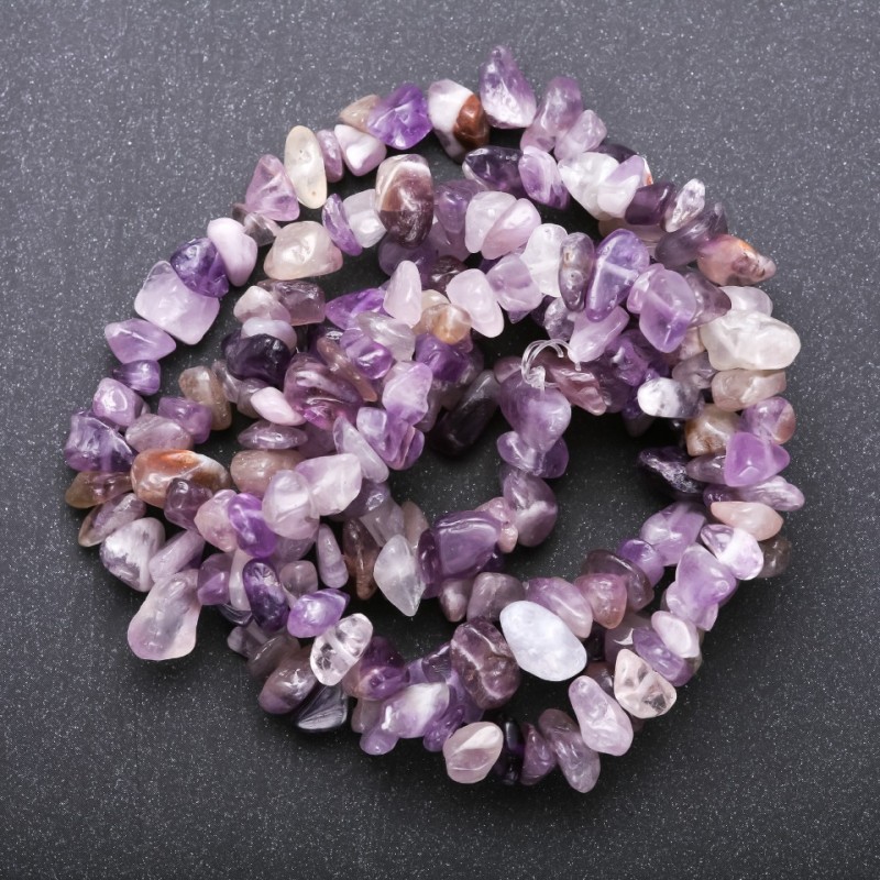 Ametrine Natural Stone Chip Beads, diameter 7x3mm (+/-), length 80cm on fishing line