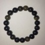 Bracelet Sunstone Obsidian Smooth Round Bead 10 mm on Elastic, 18 cm