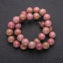 Rhodochrosite natural stone beads Smooth ball-shaped beads 12-13 mm diameter thread length 38 ± cm