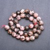 Rhodonite Beads, Faceted Round Beads, 10mm Diameter,Thread 37cm