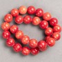 Coral Beads (plastic acrylic) on thread smooth round bead, diameter 14mm±, length 40cm ±
