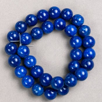 Lapis Lazuli Beads on Thread (artificial acrylic) smooth ball, diameter 12mm±, thread length 40cm±