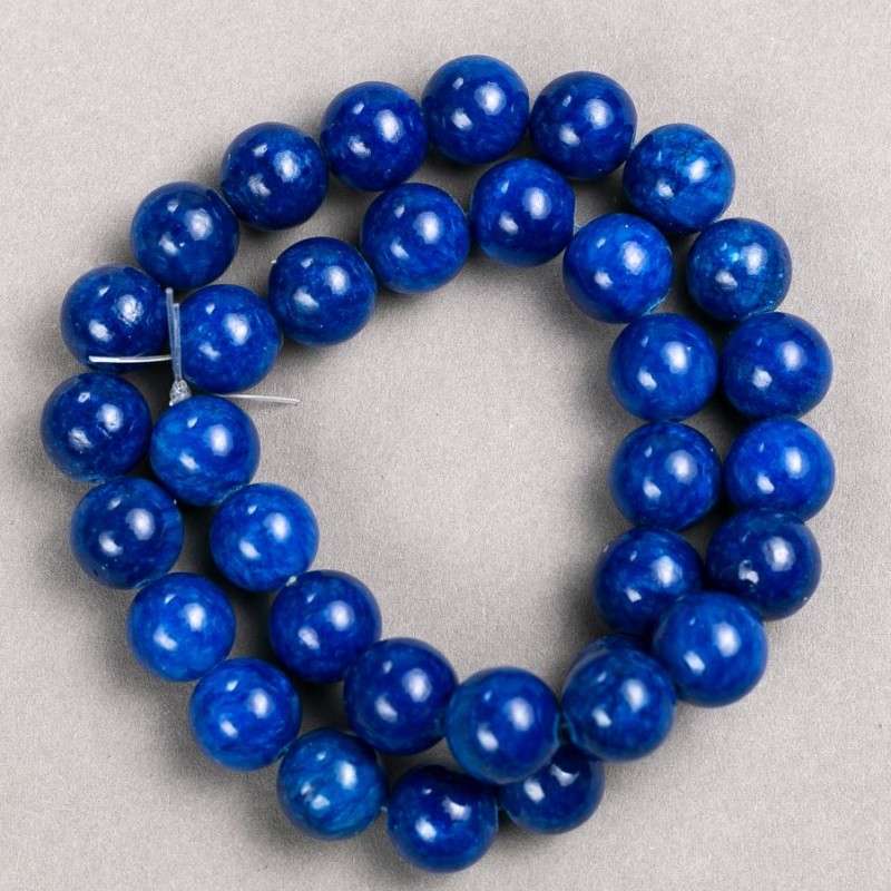 Lapis Lazuli Beads on Thread (artificial acrylic) smooth ball, diameter 12mm±, thread length 40cm±