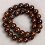 Tiger's Eye Beads (Acrylic, strand) round smooth bead diameter 12.5mm ±, length 40cm ±