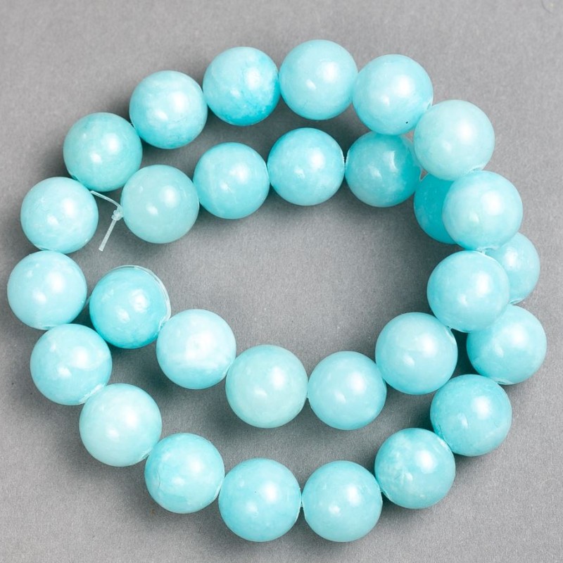 Beads on Thread Aquamarine (artificial acrylic) smooth ball, diameter 14.5mm±, length 40cm±