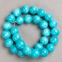 Beads on thread Aquamarine (plastic) smooth ball, diameter 14mm±, length 40cm±