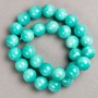 Beads on fishing line Amazonite (artificial acrylic) smooth ball, diameter 14mm±, length 40cm±