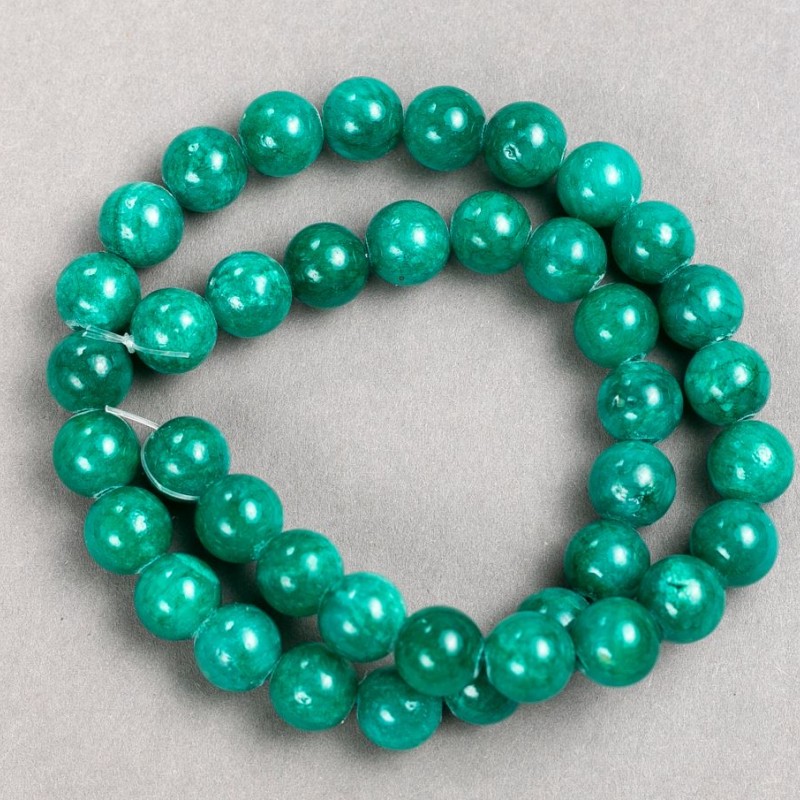 Beads on Thread Amazonite (artificial acrylic) smooth sphere, diameter 10.5mm±, length 40cm±