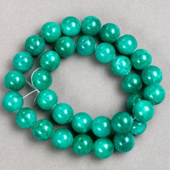 Amazonite Beads on Thread (Acrylic) Smooth Round Beads, 12.5mm diameter ±, Length 40cm ±