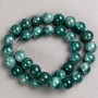 Beads on Thread Tuned Quartz (artificial acrylic) colour verdant smooth sphere, diameter 12.5mm±, length 40cm ±