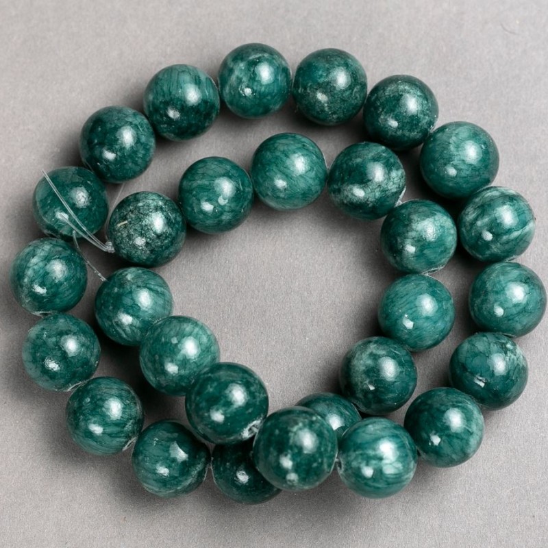 Beads on Thread Varied Quartz (Acrylic, Individual) Verdite Colour Smooth Sphere, Ø14.5mm ±, length 40cm ±