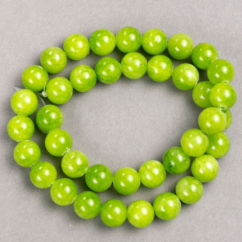 Onyx Beads (Acrylic, Round) on Thread, 10.5 mm Ø, 40 cm length