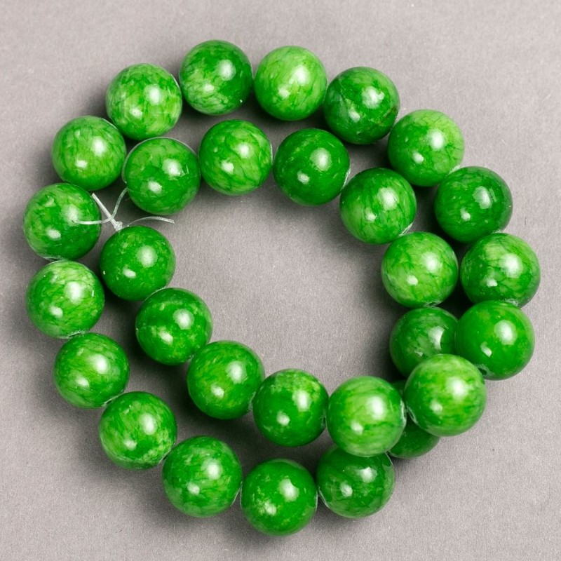  Jade Beads (artificial acrylic) on thread smooth round bead, diameter 14.5mm±, length 40cm ±