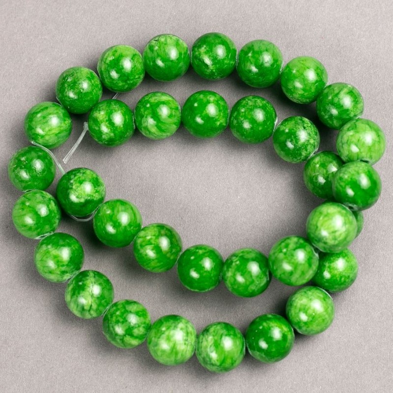 Gemstone Beads (Acrylic) on Thread, Smooth Ball, Ø 12.5 mm, ~40 cm length