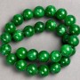 Chrysoprase Beads (plastic acrylic) on thread, smooth round bead, diameter 14 mm ±, length 40 cm ±