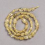 Natural Rutilated Quartz Tumbled Beads on Strand, Diameter 8x6mm +/-, Length 39cm +