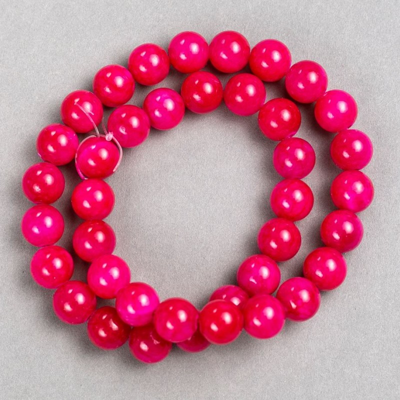Tourmaline (Acrylic) Beads on Nylon Thread, Smooth Round Ball, Diameter 10.5mm +/-, Length 40cm +