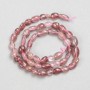Natural Strawberry Quartz Tumbled Beads, Diameter 8x6mm +/-, Length 39cm +