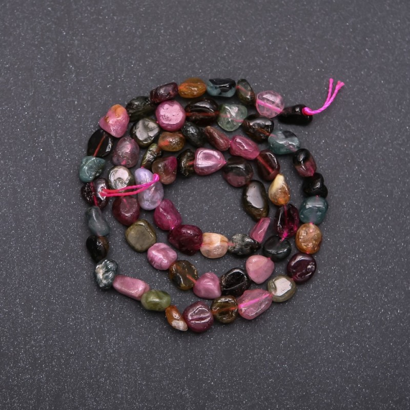 Tourmaline Tumbled Beads on Strand, Diameter 7mm (+/-), Length 38cm