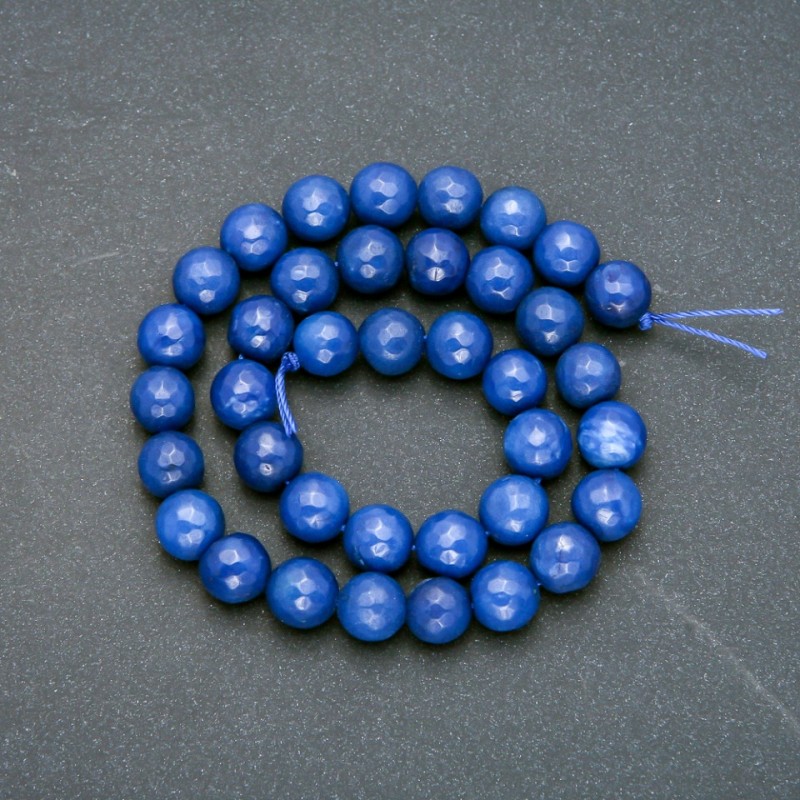 Apatite (imit.) Beads on Strand, Faceted Round, Diameter 10mm, Length 38cm+