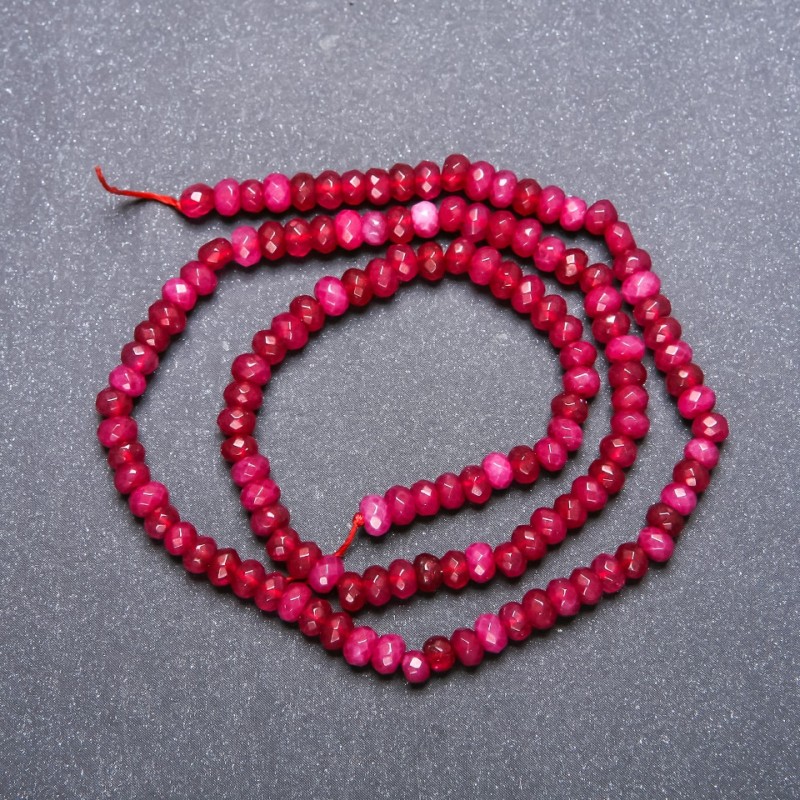 Tourmaline (Imitation) Faceted Rondelle Beads on Strand, Diameter 4x3mm, Length 38cm