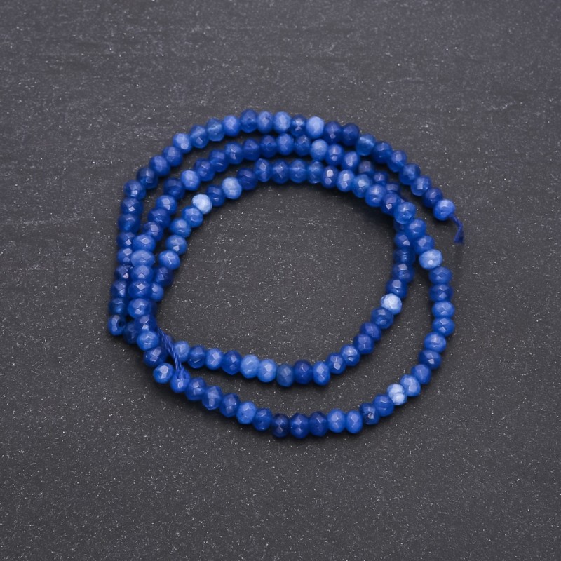 Lapis Lazuli (Imitation) Faceted Rondelle Beads on Strand, Diameter 4x3mm, Length 38cm