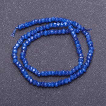 Light Blue "Lapis Lazuli" (Imitation) Faceted Rondelle Beads, Diameter 4x3mm +/-, Length 38cm+