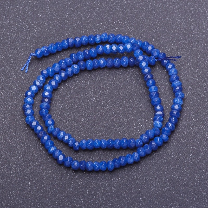 Light Blue "Lapis Lazuli" (Imitation) Faceted Rondelle Beads, Diameter 4x3mm +/-, Length 38cm+