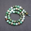 Natural Chrysoprase Stone Beads on String, Smooth Round, Diameter 8 (+/-) mm, Length 38cm