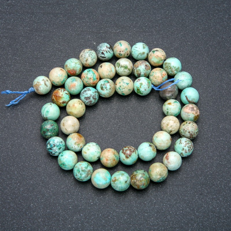 Beads on Thread Natural Amazonite Smooth Round, Diameter 8mm +/-, Length 39cm