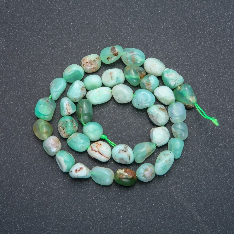 Natural Chrysoprase Stone Beads on String, Tumbled, Diameter 8x10mm, Length 40cm+