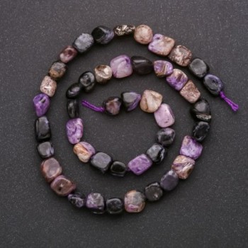 Charoite Beads, Tumbled, Diameter 8 +/- mm, on String, Length 40cm