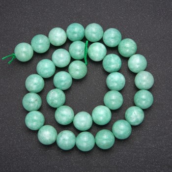 Beads Natural Stone Burmese Jadeite Smooth Round, Diameter 12 (+/-) mm, Length 38cm