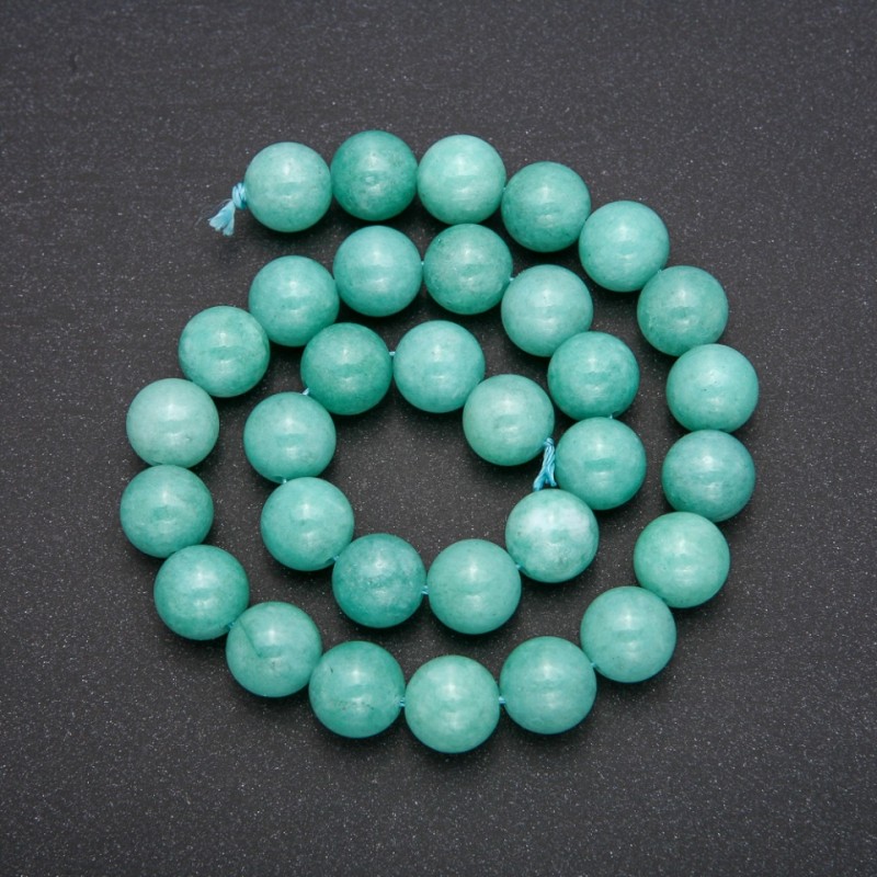 Jadeite Beads Smooth Round on Thread, Diameter 12mm, Length 38cm (+/-)