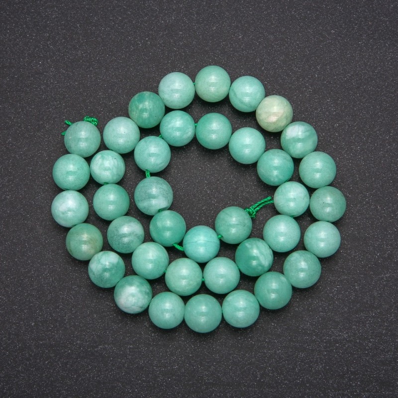 Beads Natural Stone Burmese Jadeite Smooth Round, Diameter 10 (+/-) mm, Length 38cm