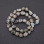 Natural Labradorite Stone Beads on String, Tumbled, Diameter 9x13 (+/-) mm, Length 38cm