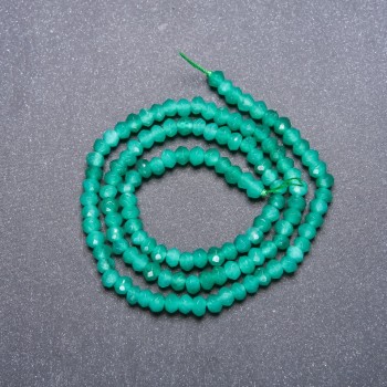 Amazonite (Synthetic) Beads, Faceted Rondelle, Diameter 4x3mm, on String, Length 38cm
