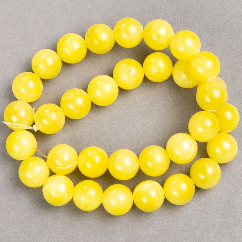 Beads on Cord Citrine (Imitation Acrylic) Smooth Round, Diameter 12.5mm+-, Length 40cm+
